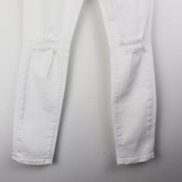 NWT Current Elliott High Waist Stiletto Jeans Distressed 2 Year Destroy White 24 - Picture 7 of 9